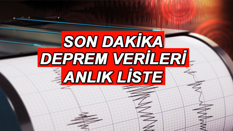 Son Dakika Deprem Bilgileri